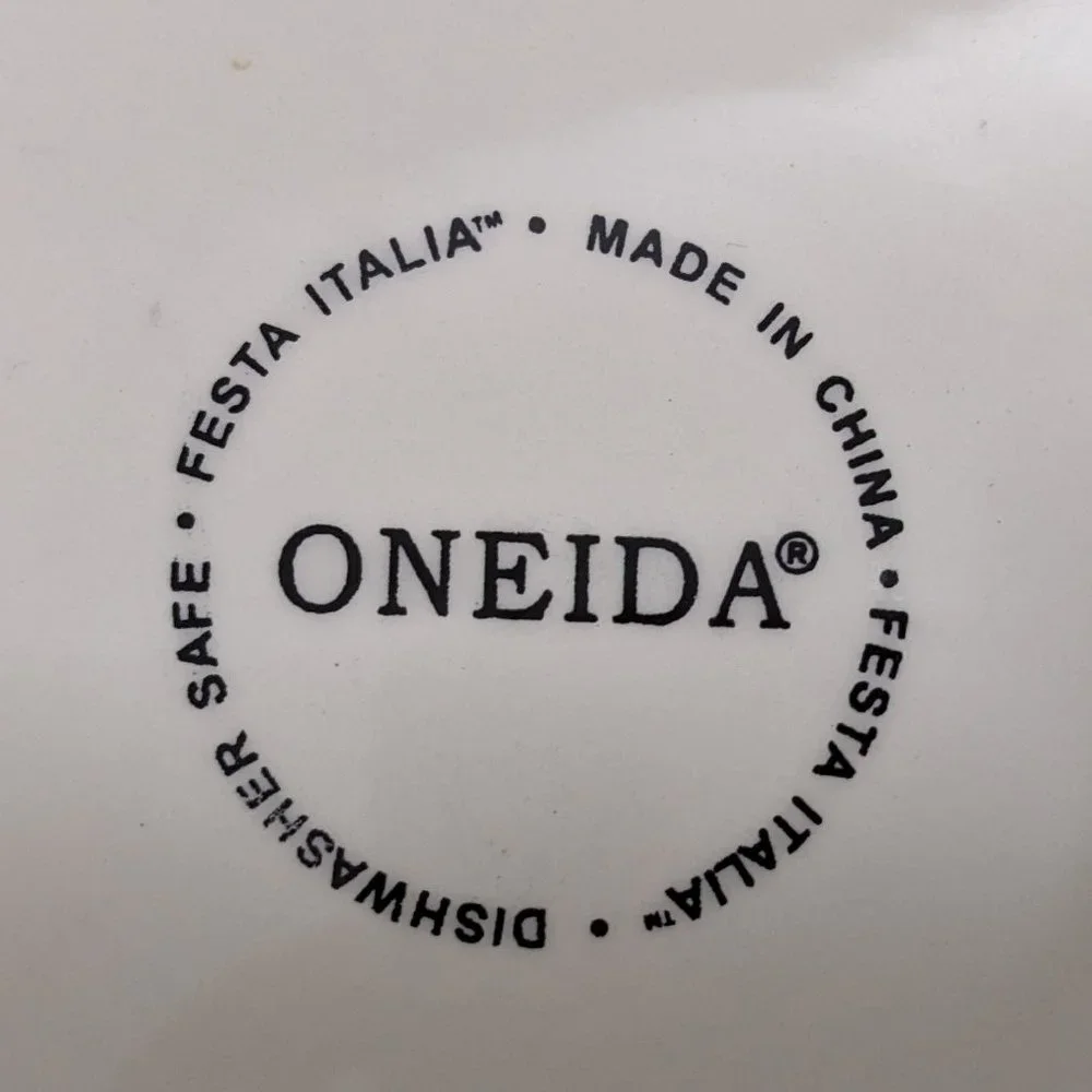 Vtg  8" Oneida Festa Italia Cheese/Salad/Dessert/Appetizers Venice Rome Pair - Picture 15 of 16